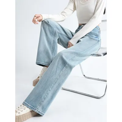 Jeans de pierna ancha, de tiro alto, de corte ligero para mujer — view 3