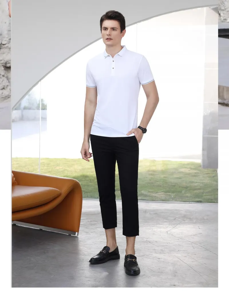 Camisa Polo de tela fresca unisex — Detalles del producto 2