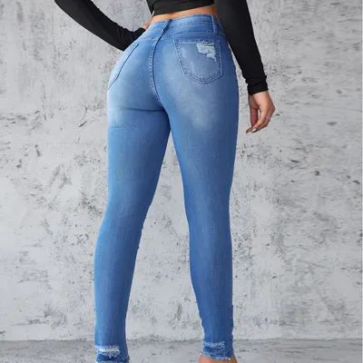 Jeans skinny, con rasguños, con elastano para mujer — view 5