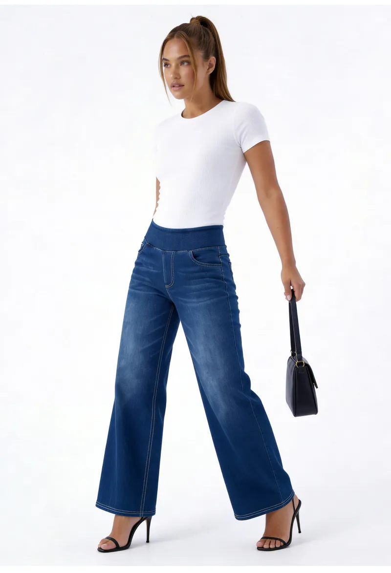 Wide-Leg High-Rise Washed Jeans — Product details 10