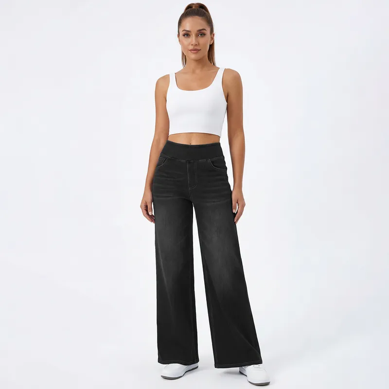 Wide-Leg High-Rise Washed Jeans — Product details 11