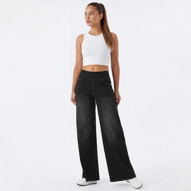 Wide-Leg High-Rise Washed Jeans — Product details 13
