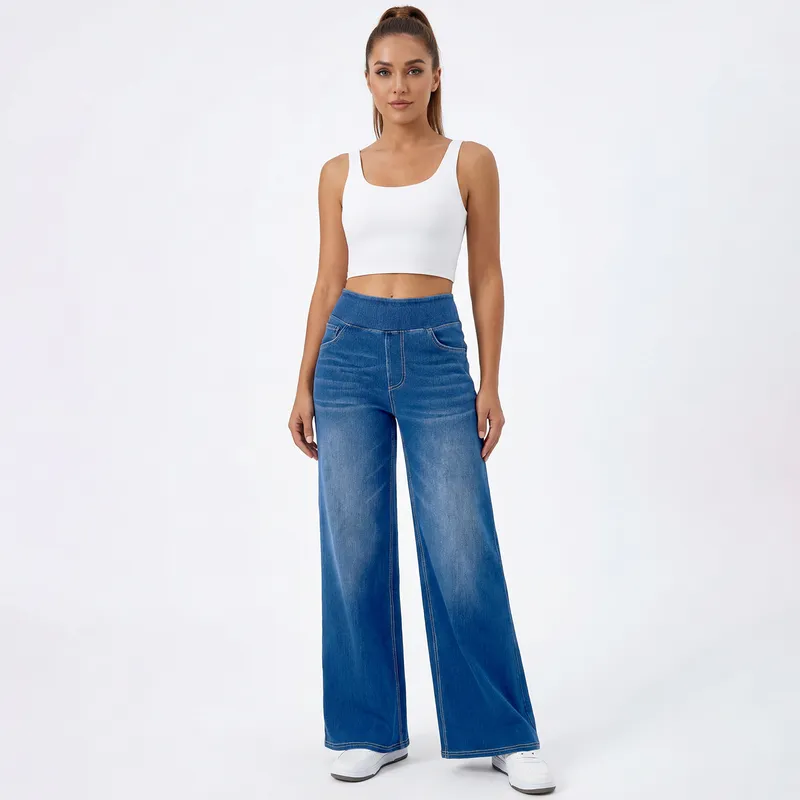 Wide-Leg High-Rise Washed Jeans — Product details 17