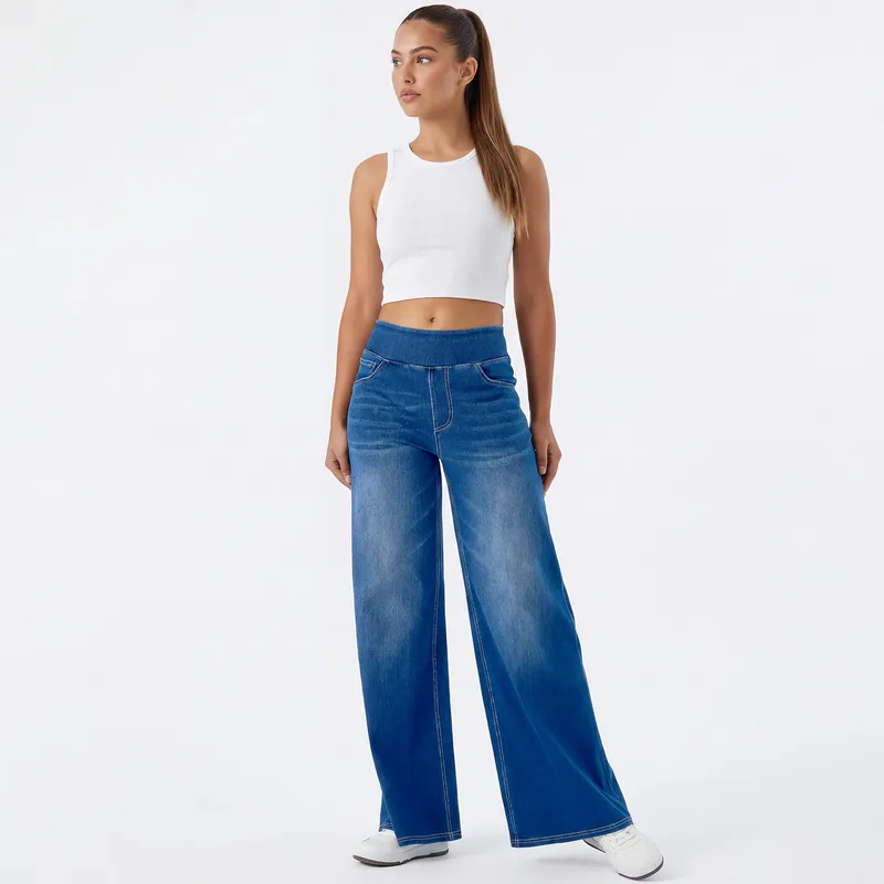 Wide-Leg High-Rise Washed Jeans — Product details 19