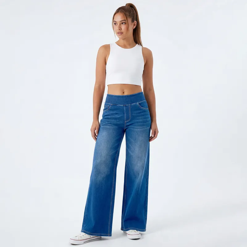 Wide-Leg High-Rise Washed Jeans — Product details 20