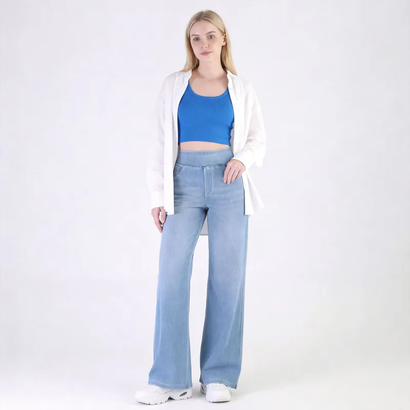 Wide-Leg High-Rise Washed Jeans — Product details 23