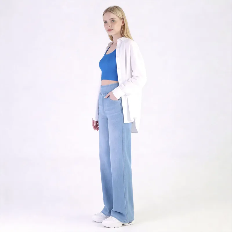 Wide-Leg High-Rise Washed Jeans — Product details 26