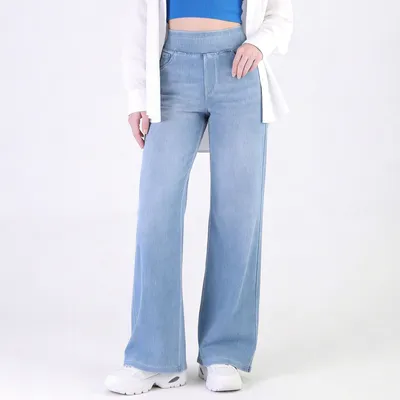 Wide-Leg High-Rise Washed Jeans — view 5