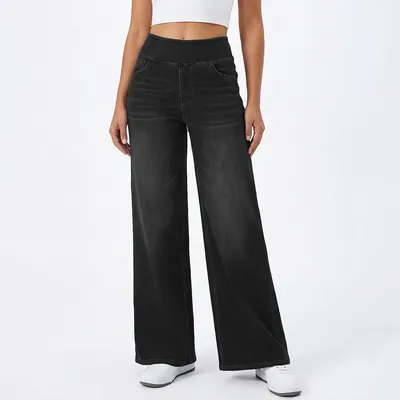 Wide-Leg High-Rise Washed Jeans — view 8