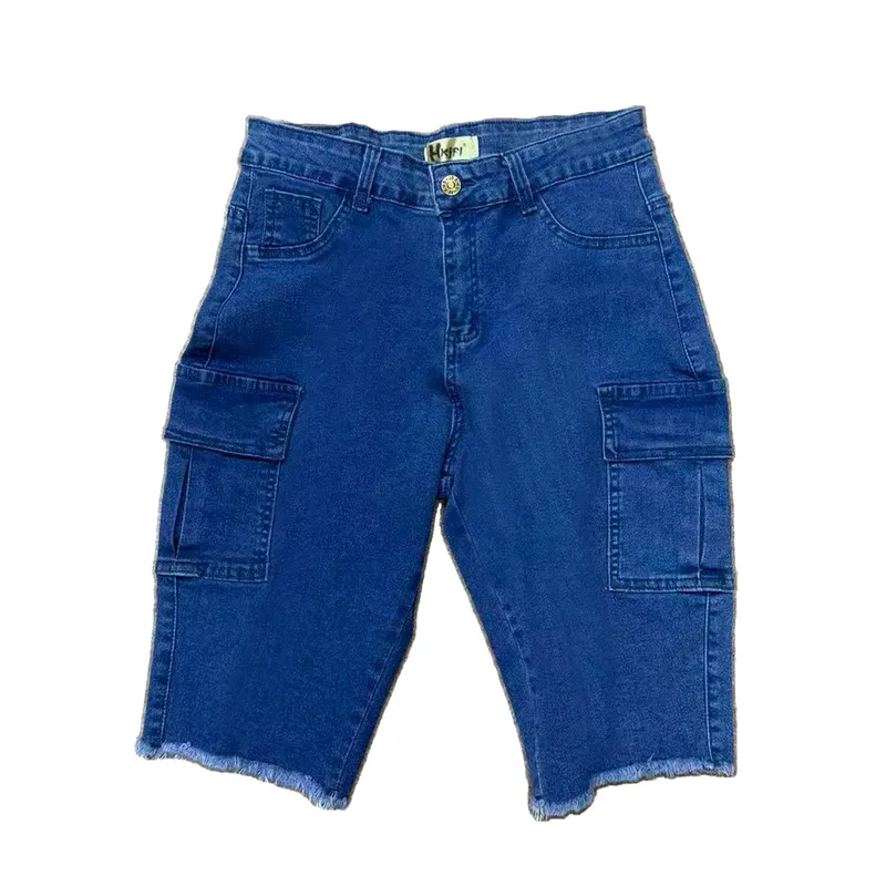Frayed Hem Denim Shorts — view 1