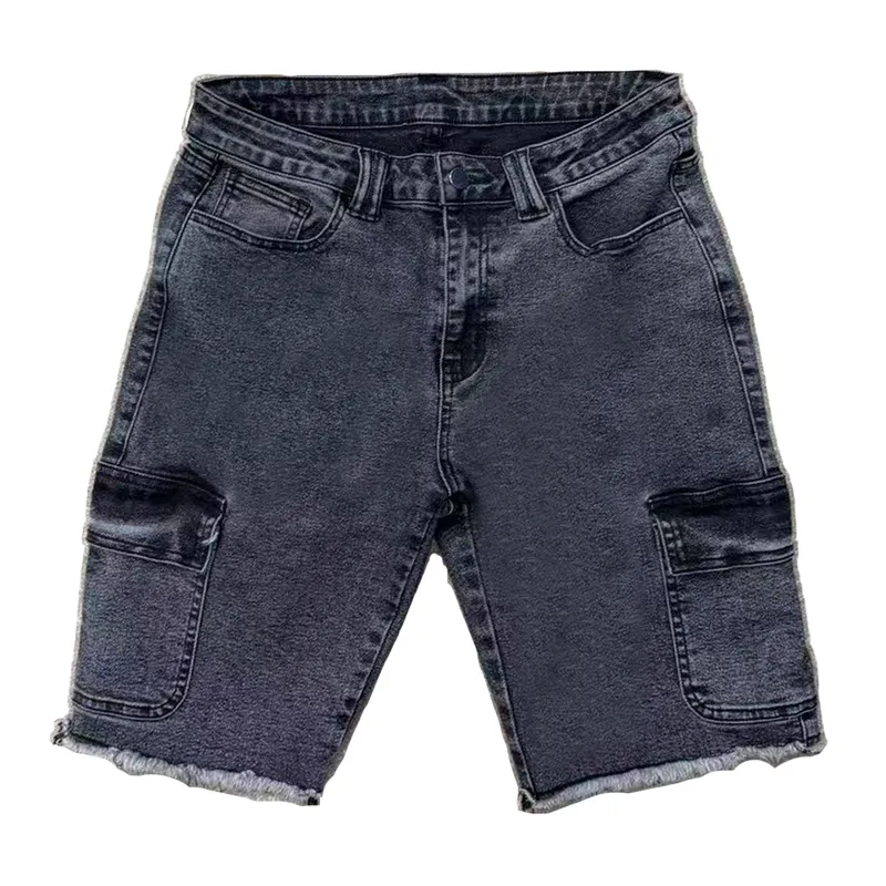Whisker Wash Denim Shorts — view 1