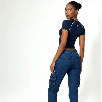 High-Rise Multi-Pocket Jeans — view 4