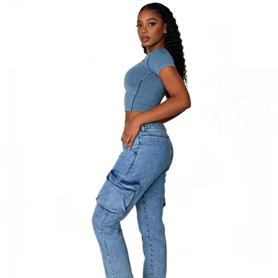 High-Rise Multi-Pocket Jeans — view 4