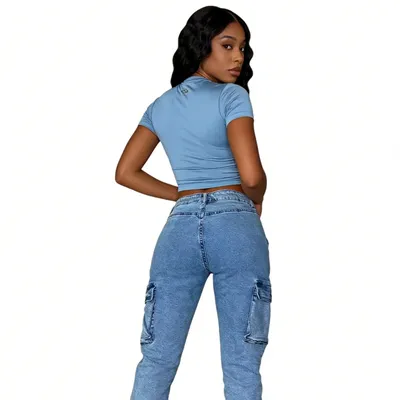 High-Rise Multi-Pocket Jeans — view 5