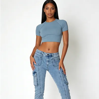 High-Rise Multi-Pocket Jeans — view 6