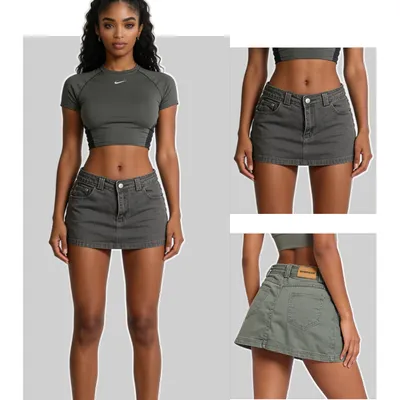 A-Line High-Rise Petite Denim Skirt — view 3