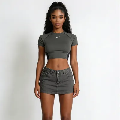 A-Line High-Rise Petite Denim Skirt — view 5