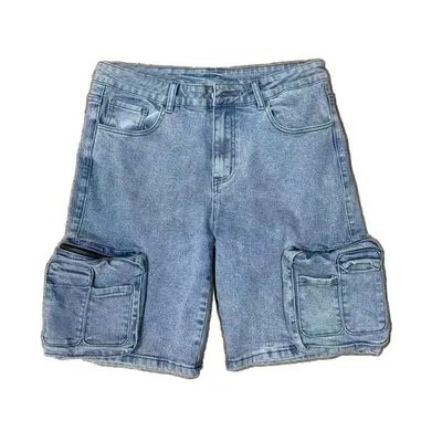 Whisker Wash Denim Shorts — LX-DS-005