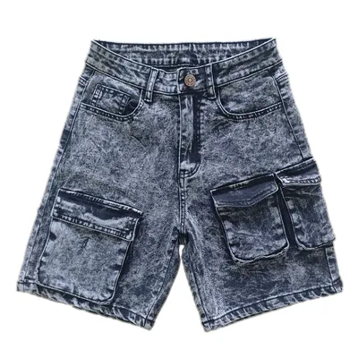 Whisker Wash Denim Shorts — LX-DS-011
