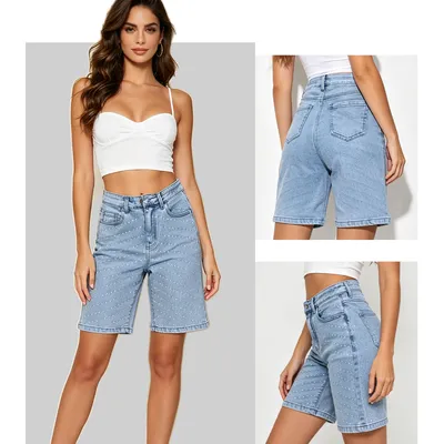 Unisex Vintage Wash Denim Shorts — view 3