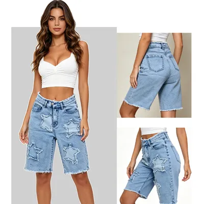 Shorts Jeans com lavagem vintage Unissex — view 3